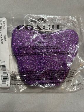 Coach Purple Glitter Butterfly Compact Mirror